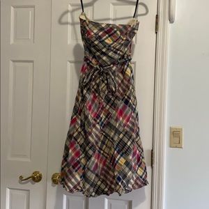 Strapless Plaid Dress
